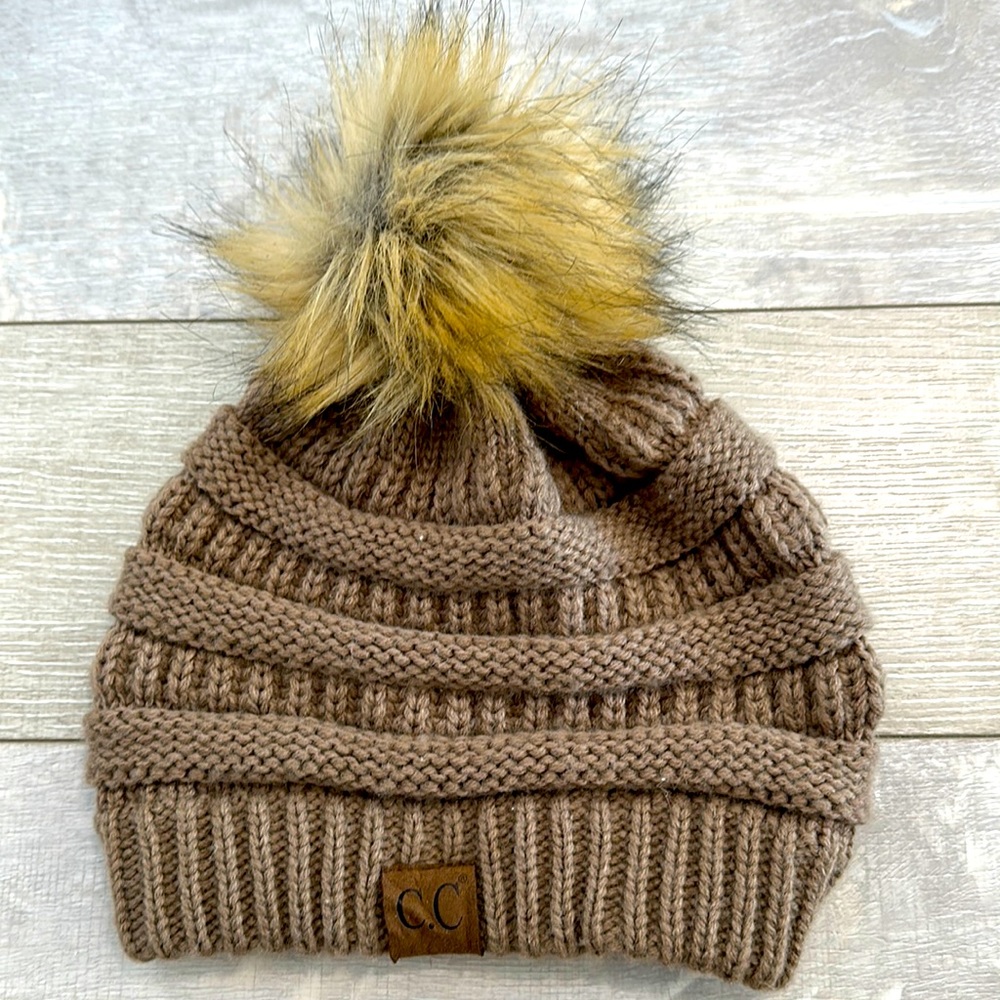 CC tan beanie